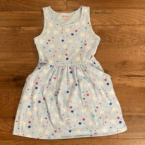 Cat & Jack Girls Racerback Dress - Size M (8) - Stars and Dots - 4th of July
